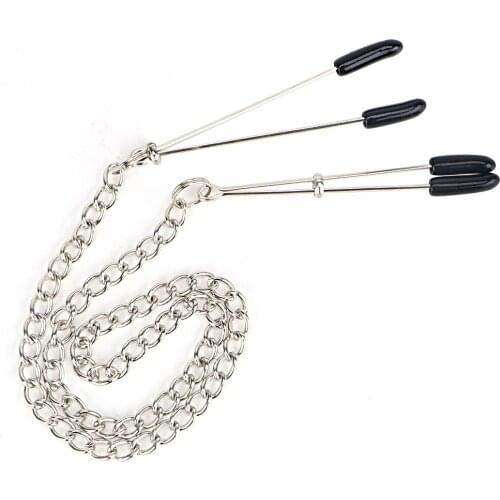 Breast Labia Clips With Metal Chain Clit Clamp Adjustable Flirting Nipple Clamps Sex Toys For Couple Role Play Adult Game