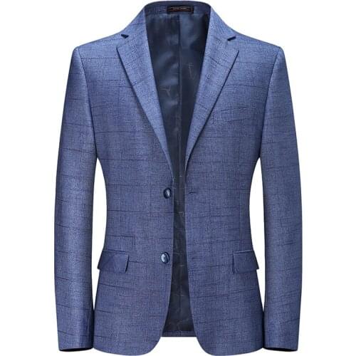 2021 Classic Plaid Mens Blazer Jacket Wedding Prom Party Slim Fit Smart Casual Outer Wear Men Coats Business Men Suit Jacket 4X