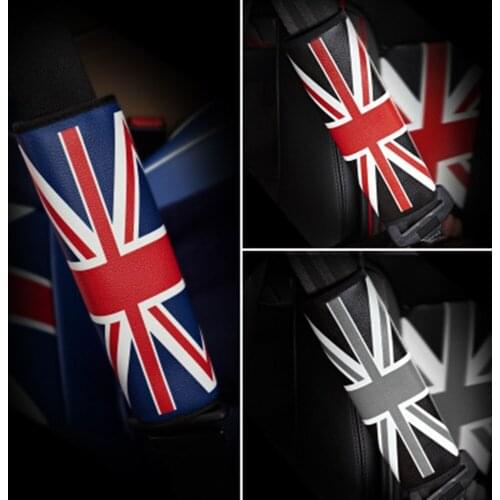 Car Seat Belt Cover Shoulder Cotton Pockets Embroidered For mini Cooper R50 R52 R55 R56 R57 R58 R59 R60 R61 styling car stowage