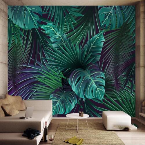 Custom 3D wallpaper mural palm leaf monstera green leaf modern background wall for living room bedroom decoration wallpaper