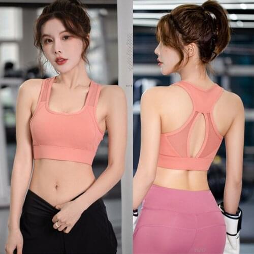 New Beautiful Back Sports Underwear Womens Shockproof Running Fitness Vest Sexy Mesh Yoga Bra