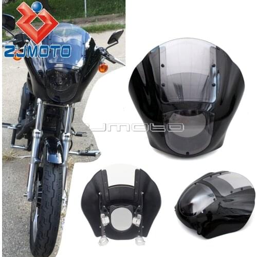 Motorcycle Steel+Plastic Headlight Fairing For Harley XL1200 Dyna Quarter Fairing Iron 883 XL883N 2009-2017 FXR 1986-1994 Custom