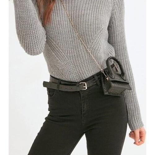 Very stylish mini womens hand and shoulder bag stylish and useful, as well as the same color and pattern belt