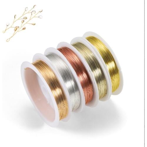Wholesale DIY copper wire 0.2mm-1.0mm copper wire jewelry wire crafts metal wire shoe stereotyped wire golden silver color stock
