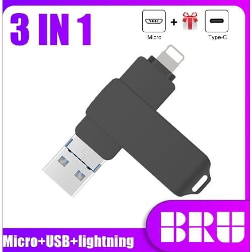 OTG USB Flash Drive for iphone12/11/X/9/8/7/6/5S 32GB 64GB 128GB 256GB Gift Pendrive for lightning USB flash drive for computer