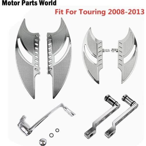 Motorcycle CNC Front&Rear Floorboard Brake Arm Lever Pedal Shift Pedal Peg Chrome For Harley Touring Road Glide FLHR 2008-2013