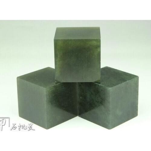Practice chapter engraving material wholesale Dandong dark green stone seal 10pc 5x5x5cm