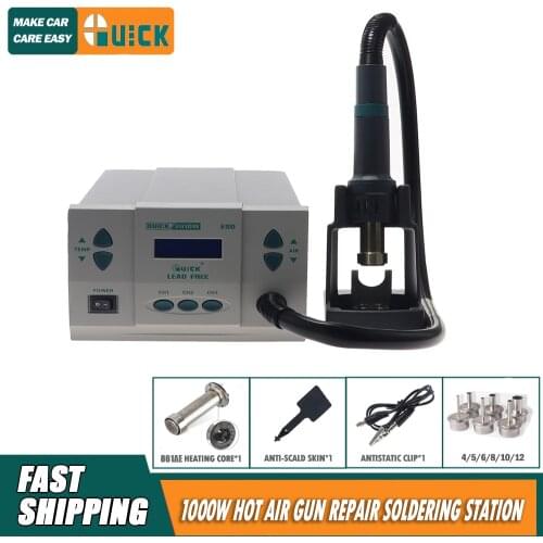 Quick 861DW hot air gun soldering station Intelligent digital display microcomputer temperature Rework Station1000W 220/110V