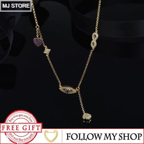 Adjustable S925 Sterling Silver Love And Eye Necklace Design Fashion Personality High-end Luxury Brand Monaco Jewelry Woman Gift