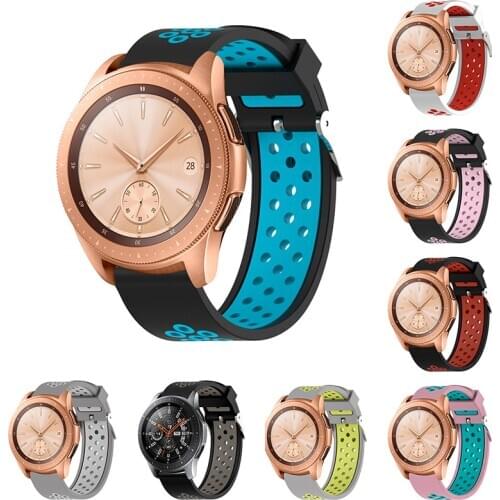 20mm 22mm Silicone Watchband Sport Fitness Strap for Samsung Galaxy Watch Active 2/ Samsung Gear S3 Frontier/galaxy Watch 46mm