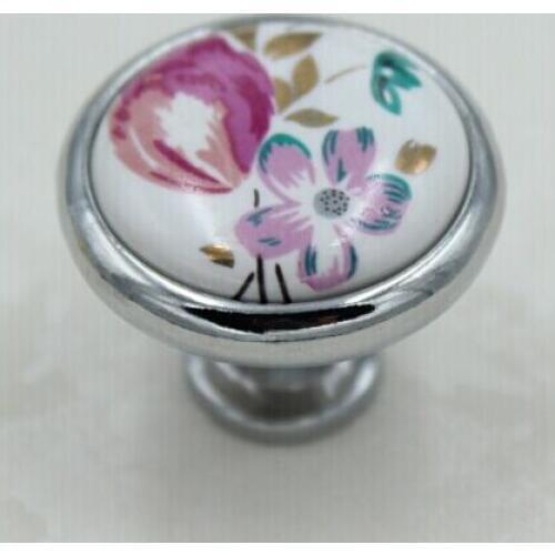 32mm Modern Fashion ceramic furniture knob handle silver drawer cabinet knob pastorale porcelain dresser cupboard door pull knob