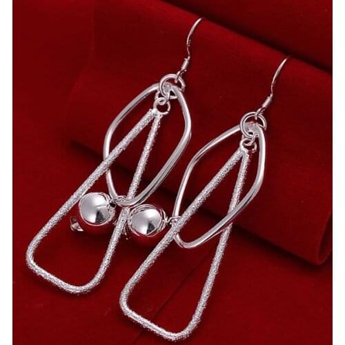 Hot Sale!!Free Shipping 925 Silver Earring,Fashion Sterling Silver Jewelry Double Square Earrings SMTE072