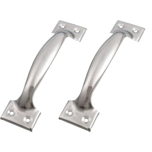 SHGO HOT-2 x Silver Tone Stainless Steel Pull Handles Grips 6" for Windows Doors