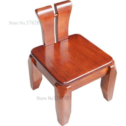 Backrest Stool Stool Home All Solid Wood Camphor Chair Simple Quick-fit Childrens Low Stool Baby Leather Chair