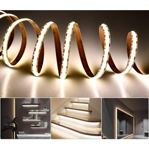 LED Strip Lights USB Powered 2m/6.5ft COB LED Strip Light 4000K Warm White Light LED Tape Lights 960 LED Rope Lights