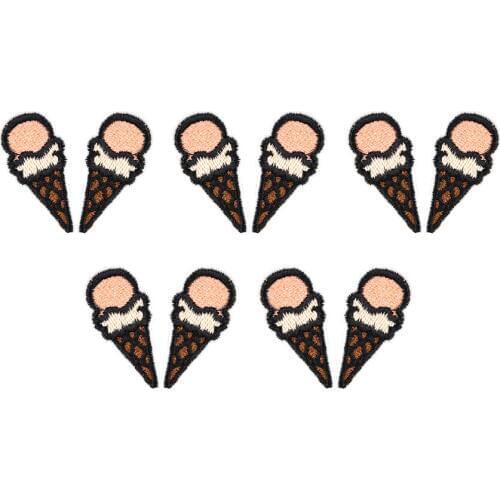 Diy ice cream patches for clothing iron embroidered patch thermocollants applique iron on patches sewing accessories for jeans