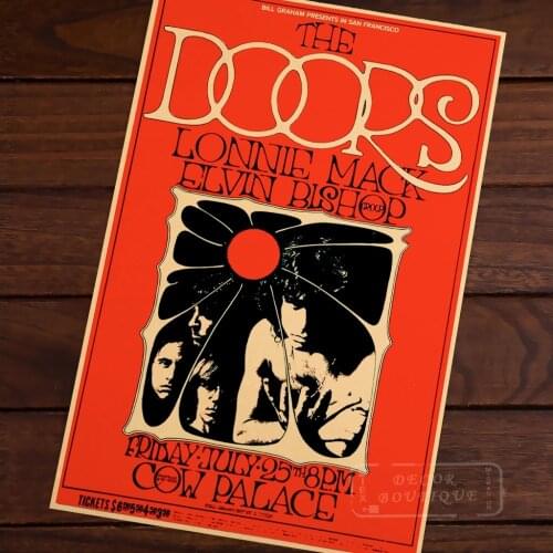 The Doors Rock Band Room Paper Vintage Kraft Decorative Poster DIY Wall Canvas Painting Sticker Delicate Home Bar Decor Gift