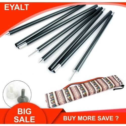 2 PCS Outdoor Aluminum Alloy Curtain Pole Tent Support Large Sunshade Support Rod 2M High With Storage Bags