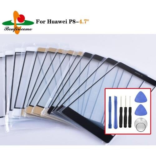Outer Screen For Huawei P8 GRA-L09 Front Touch screen Panel LCD Display outer Glass Cover Lens Replacement