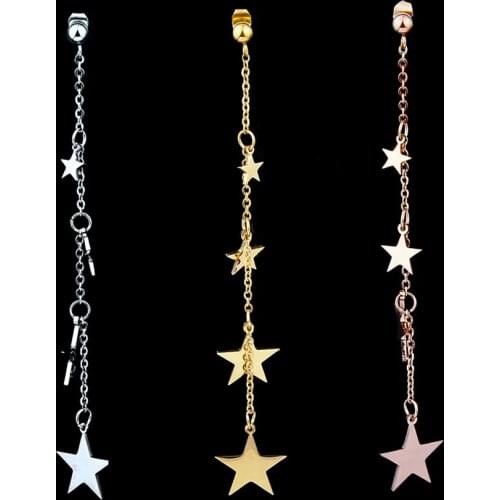 Female korean earrings long earrings stainless steel earings geometric earring long star tassel earrings gift