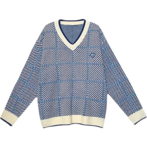 Purple V-neck soft waxy sweater women 2021 autumn and winter new loose lazy chic knitted pullover jacket