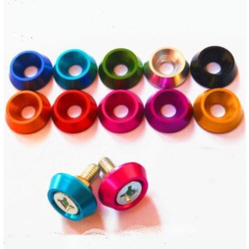 10pcs M6 M8 Colored washer flat pan round screws gaskets Universal large washers Aluminum alloy material