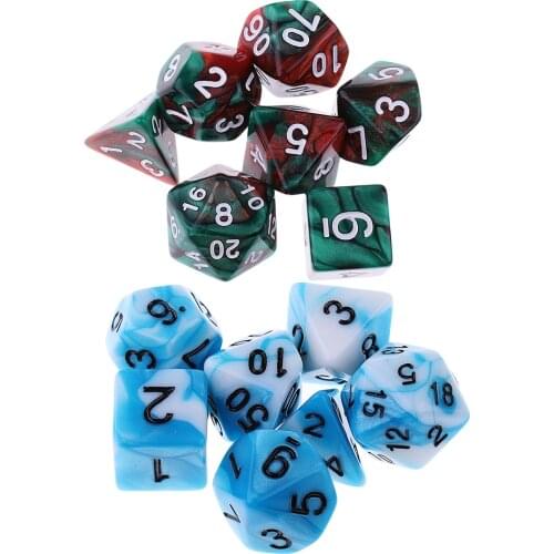14Pcs Polyhedral Dices for Dungeons &Dragons Role Playing Table Games Parts