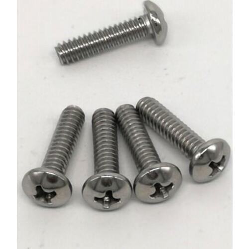 25-50PCS 1/4-20UNC American Thread Stainless Steel Cross Recessed Phillips Screw Round Pan Head Bolts 1/4-20*5/16 To 1/4-20*2