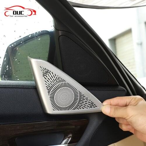 For BMW 7 Series F01 F02 F03 F04 2009-2014 Accessories Aluminum Alloy Interior Trim Door Audio Speaker Cover Sticker Decoration