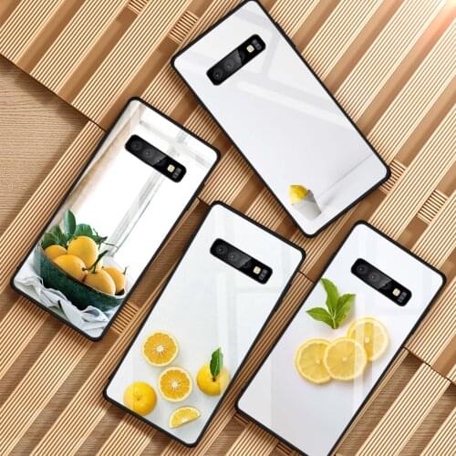 Lemon Tempered Glass Phone Case For Samsung Galaxy S8 S9 S10 S20 PLUS J6 J8 2018 NOTE 8 9 10 Cover Shell