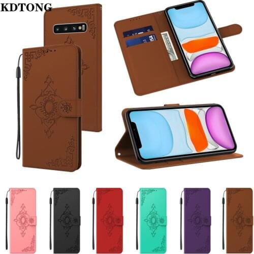 Wallet Phone Case for Samsung Galaxy S10 Plus S10E A10E A30S A40 A20 A10 Capa Embossed Flip Leather Full Protection Cover Funda