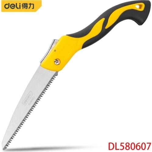 Deli DL580607 7“ Folding Saw SK5steel Blade Used For Cutting Solid Wood, Field Branches, PVC Pipes, Bamboo, Etc.Camping Tools