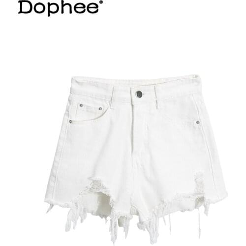 Denim Shorts for Women 2021 Summer New High Waist Slimming Short Pants Loose A- Line Wide-Leg Hot Pants Ins Fashion Denim Pants