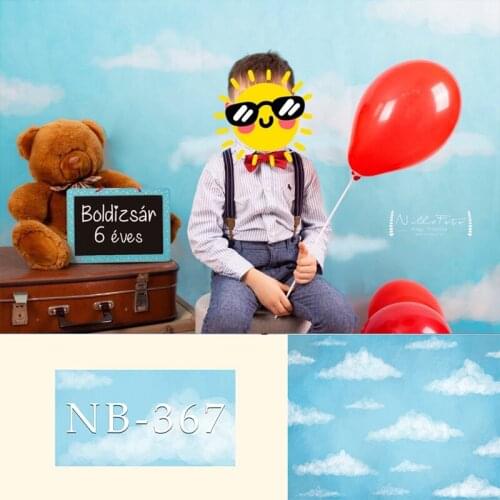 Blue Sky White Cloud Theme Photography Backdrop Newborn Birthday Party Background Baby Shower Kid Photocall Photo Studio