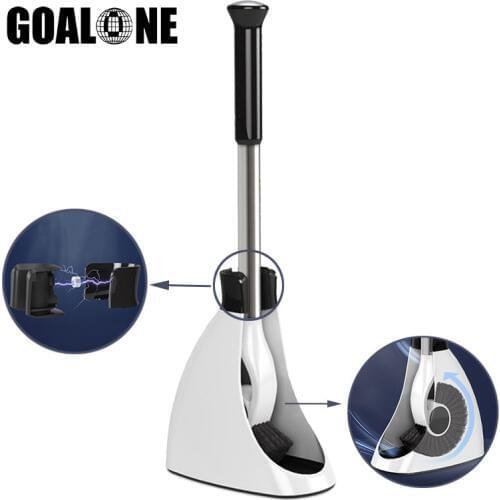 GOALONE Magnetic Toilet Cleaning Brush Stainless Steel Toilet Brush and Holder Set Toilet Cleaner Kitchen Bathroom Cleaning Tool