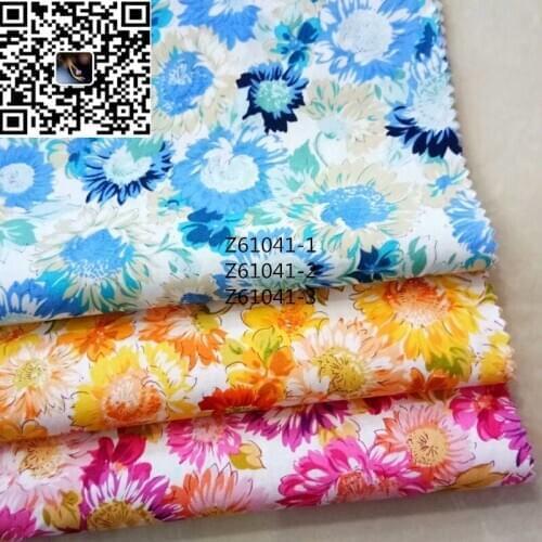 Cotton poplin printing garment fabric, plant big flower home textile printing material, DIY handmade textile