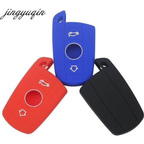 Jingyuqin 30pcs/lot Silicone Car Key Remote Key Cover For BMW X1 X5 3 5 Series E90 E91 E92 E60 Auto Key Case Car Accessorie