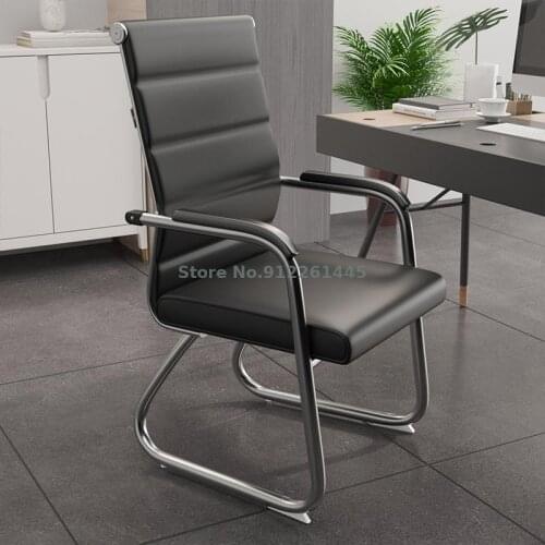Computer Chair Home Comfortable Sedentary Backrest Office Leather Chair Conference Room Bow Staff Chair Chess Room Chair