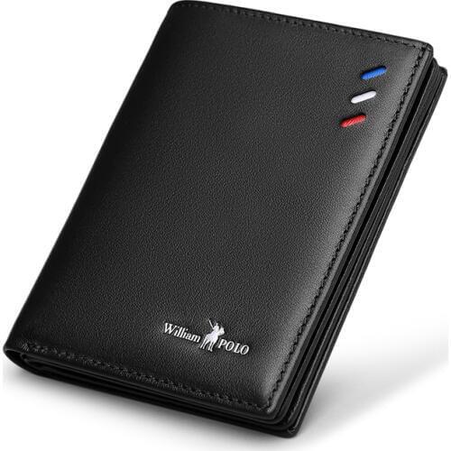 Leather Mens Wallet Slim Business Card Credit Card Card Holder Purse Real Cowhide Men Fashion Casual Mini Card Bag Bifol