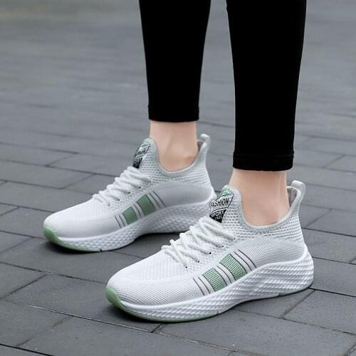 2021 Fashion Women Summer White Mesh Breathable Shoes Lightweight Chaussures Casual Ladies Designer Sneakers Zapatillas De Mujer