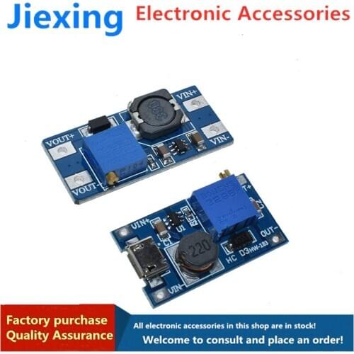 5 pieces of MT3608 DC-DC boost module 2A boost board input voltage 2-24V rise 5/9/12/-28V adjustable