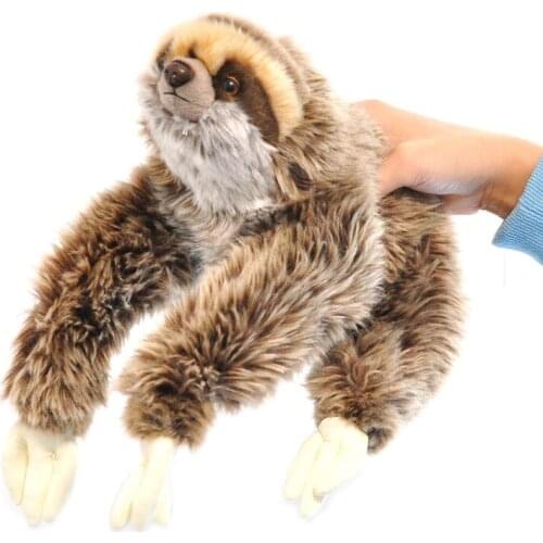 35cm Stuffed Toy Three Toed Cuddly Lying Simulation Animals Toys Cute Soft Plush Sloth Critters Children Gifts Doll Birthday