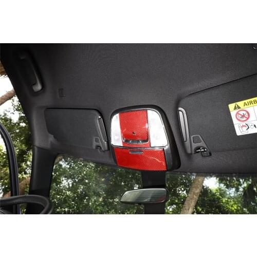 3pcs Carbon Fiber Front Reading Light Cover Trim Sticker for Dodge Charger 2015+ Car Accessories Interior Reading Lamp Trim