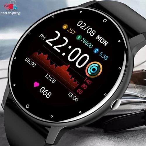 2021 New Fashion Smart Watch Mens Digital Clock Smartwatch Sports Fitness IP67 Waterproof Sleep Heart Rate Monitor for Huawei