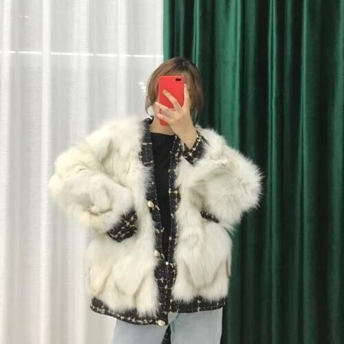 Autumn Winter Coat jacket women 2020 new fashion real fox fur coat Korean popular fur overcoat
