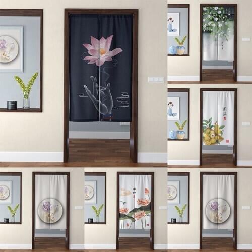 Chinese Flower Bedroom Kitchen Door Curtain Shower Toilet Half Panel Curtain Home Decoration Partition Curtain