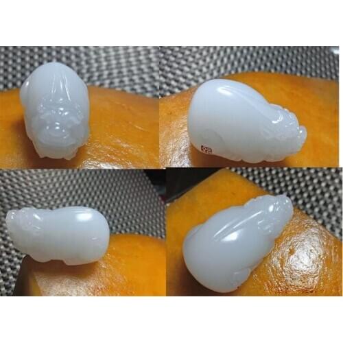 Natural Hetian jade white jade Brave troops pendant PIXIU Charms