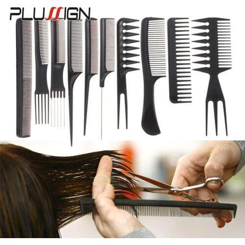 Women Men Hair Brushes Set Anti-Static Hairdressing Combs Curly Hair Washing Brush Heat Resistance Fine Tooth Tail Comb 10Pcs