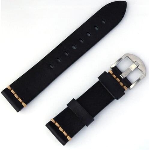 Genuine Leather Watchbands 18mm 20mm 22mm 24mm Vintage Women Men Cowhide Handmade Leather Straps With Stainless Steel Buckle