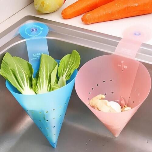 Detachable Suction Cup Kitchen Sink Food Waste Drain Strainer Stopper Basket Washing Filter Kitchen Tool Beans Peas Sieve Gadget